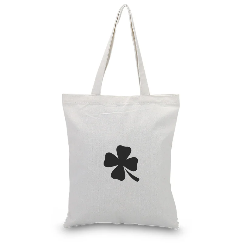 Ручная сумка, Холщовая Сумка, текст, сделай сам, ручная сумка, печать на заказ, печать логотипа, повседневное использование, клевер, складная, для покупок, многоразовая