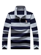  Men Stripe Polo Shirt Cotton Long Sleeve Shirt 2021 Spring Autumn Embroidery Warm Casual Fashion Polo Shirt Men 