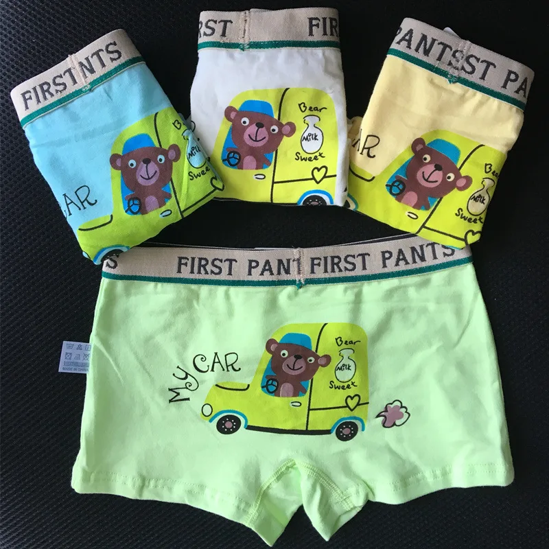 4piezas nignos ropa interior dibujos animados pantalones cortos para Bebes боксеры для подростков calzoncillos2-15T - Цвет: Темно-серый