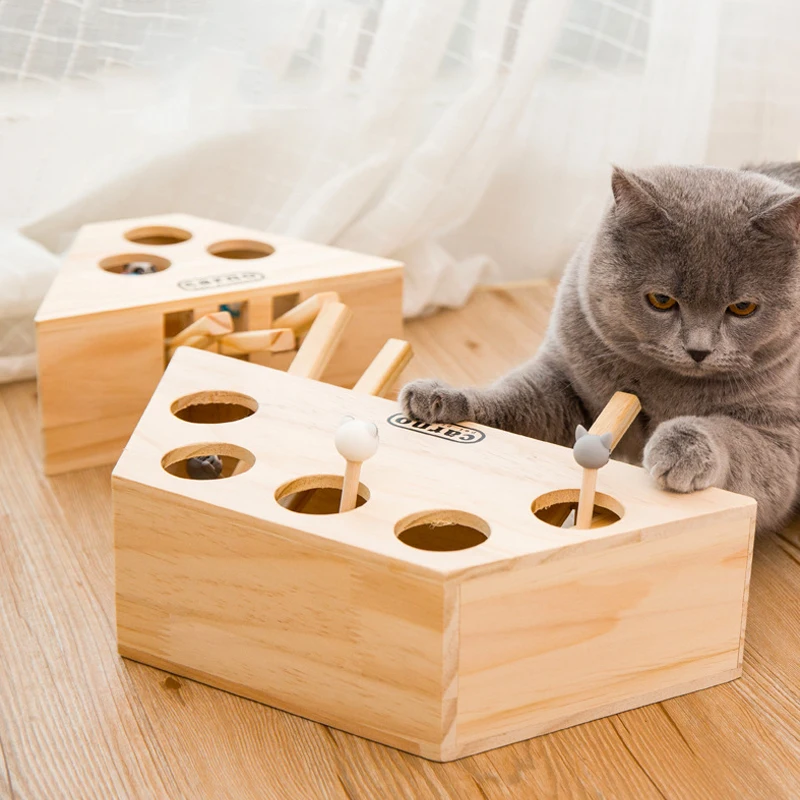 Кошачья интерактивная игрушка, деревянные игрушки для кошек, игрушки для охоты, игрушки для котов