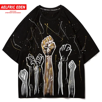

Aelfric Eden Hand-painted Hip Hop T Shirts Streetwear Men Summer Harajuku Oversized Couple Clothing Casual Cotton Short Sleeves