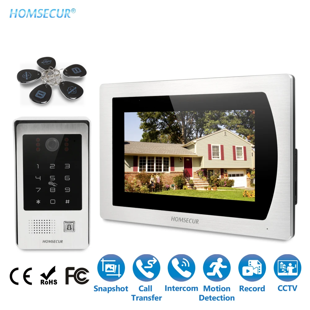 

Shipping from the EU HOMSECUR 7" Wired Hands-free Video Door Entry Phone Call System+Motion Detection BC091+BM717-S