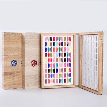 Günstig 180 Farben Professionelle Holz Nagellack Display Buch Nail Art Palette Falsche Nagel Maniküre Werkzeug Mit 192Pcs Falsche Tipps Salon DIY