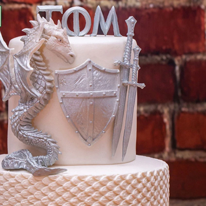 Shenhong Moule A Gateau En Silicone Bouclier De Chevalier Fondant Cadeau Pour Enfant Biscuits Pate A Sucre Artisanal Chocolat Bonbons Aliexpress