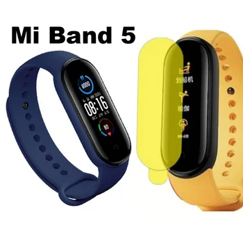 

6Pcs For Xiaomi Mi Band 5 Strap Screen Protector Film Miband 5 Bracelet Silicone Wristband Mi Band5 Wriststrap Protective Films