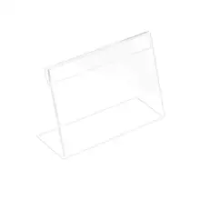 Présentoir en acrylique en forme de L pour étiquette de prix, support pour carte en papier, signalisation, Promotion claire et verticale