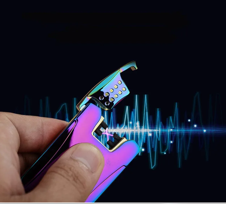 

Double Plasma Arc Lighter Windproof Electronic USB Recharge Cigarette Smoking Electric Lighter