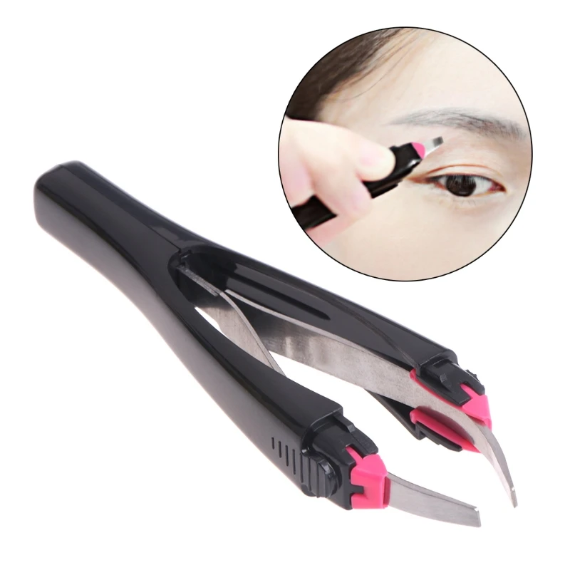 1 Set Automatically Retractable Non-slip Cosmetic Eyebrow Tweezers Hair Removal Tools High Quality