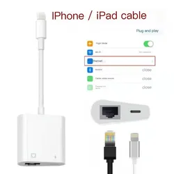 Suitable For Apple Mobile Phone Wired Network Card Lightning To RJ45 100m Live Network Converter Game PD