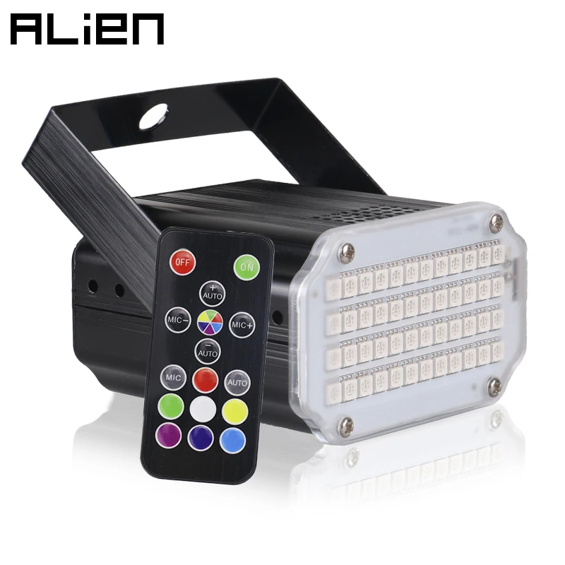 

ALIEN 48 LED RGB UV White Strobe Lights Disco DJ Party Holiday Christmas Music Club Sound Activated Flash Stage Lighting Effect