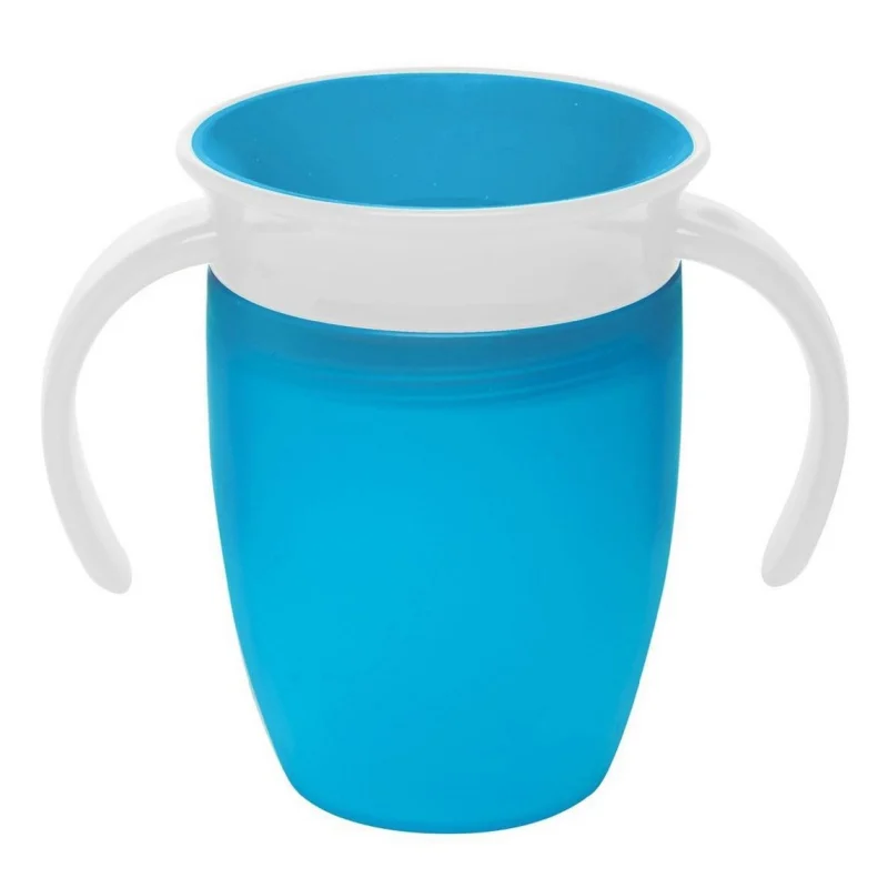 Детская Бутылочка для воды, 240 мл, 360 градусов, вращающиеся чашки с двойной ручкой, безопасная герметичная чашка для кормления ребенка