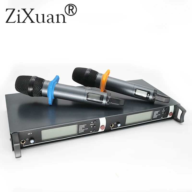 Professional EM2500 SKM100G3 EM2052 True Diversity UHF/PLL Wireless Microphone System with Dual e835 Handheld Transmitter Mic |