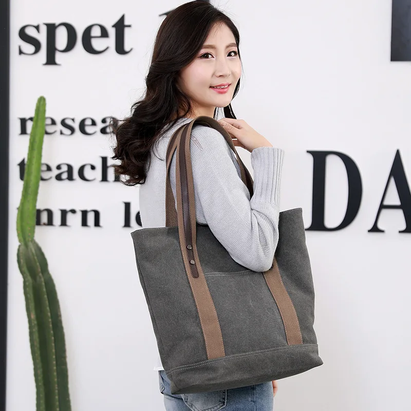 

Fashion Simple Light Single-shoulder Canvas Bag Women's Casual Versatile Trend Large Capacity Handbag