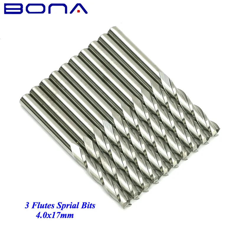 Набор концевых фрез комплект из 3 острых краев 4 х17 мм для дерева акрила МДФ |