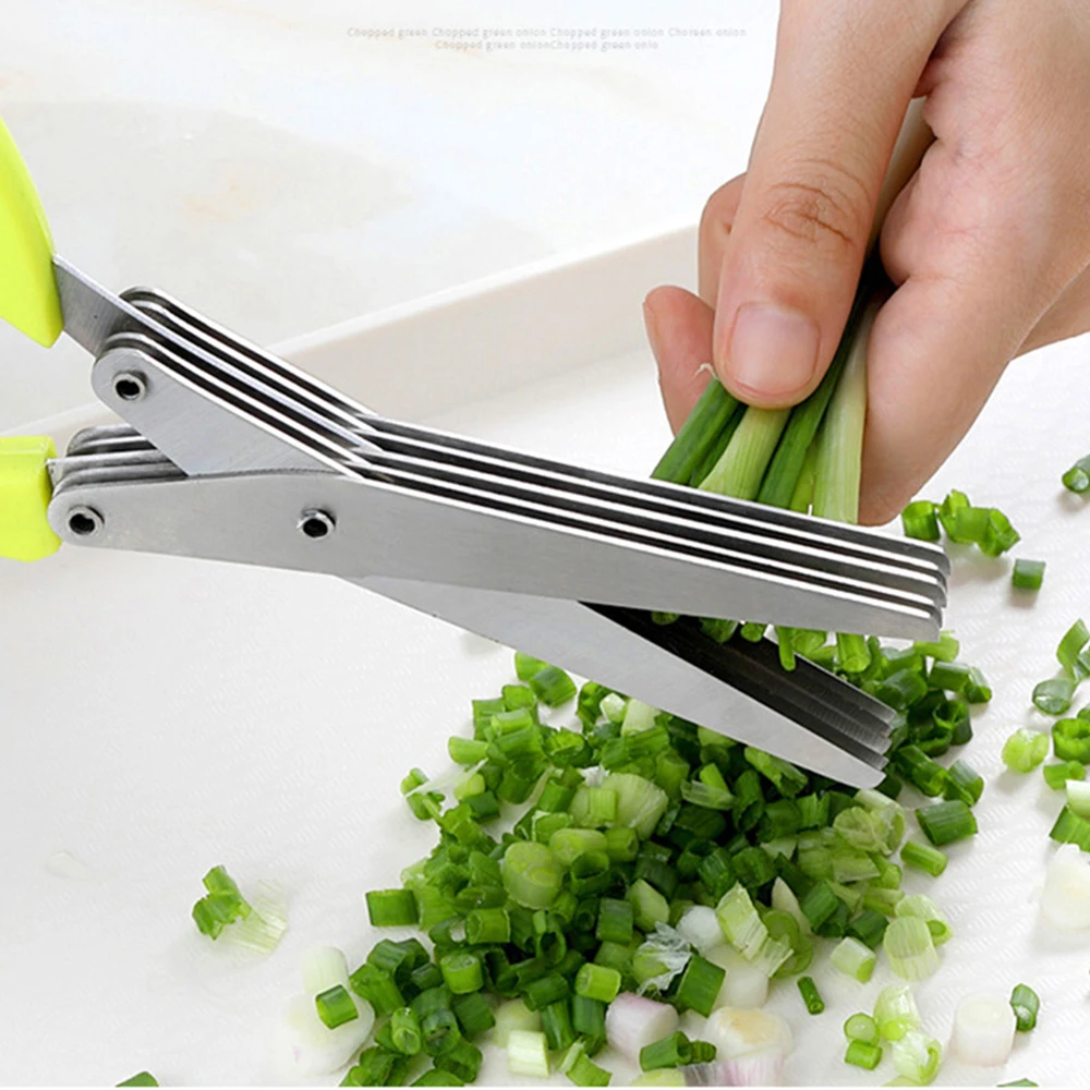 1 шт. Творческий 5 слоев Нержавеющая сталь Кухня ножницы Инструменты Пять