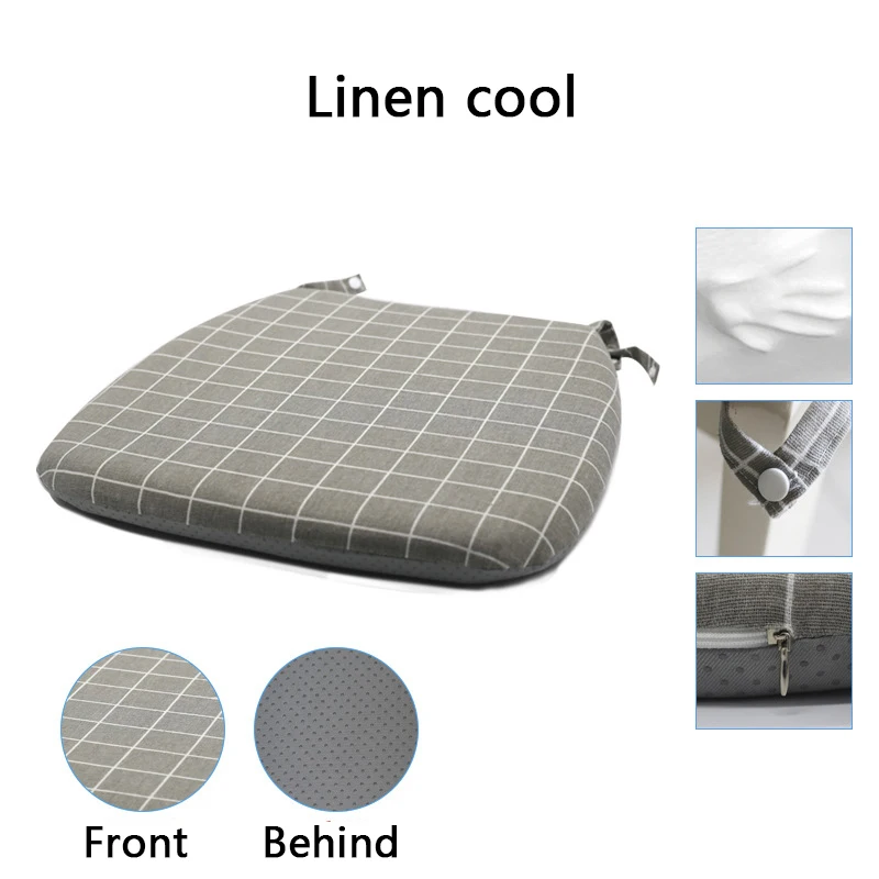 grey grid Подушка для сидения, ресторанная квадратная подушка для сидения, стул, нескользящая, несколько моделей, облегчающая боль в бедре, забота о каудальном позвонке, подушка - Цвет: grey grid