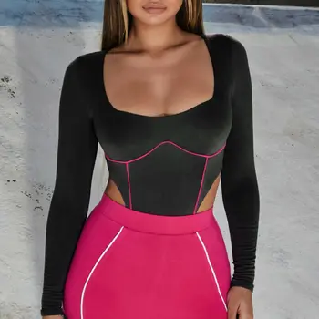 

Newest Arrivals Womens Long Sleeve Slim Bodysuit Female Sexy Leotard Bodycon Bandage Jumpsuit Romper Tops Blouse Outfits