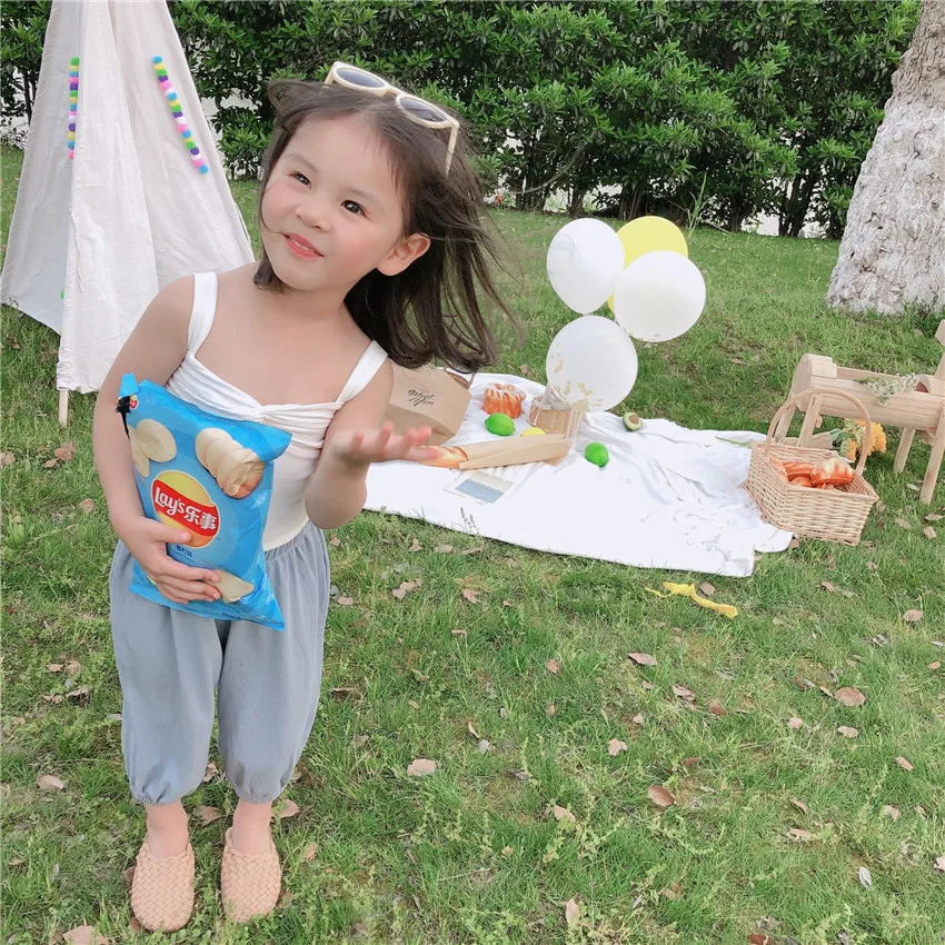 Roupas de Verão Algodão sem Mangas Crianças Novas Meninas Colete Bebê Elástico Cabresto Topos Menina Moda Estilingue Roupas 2020 33 High Quality Mamãe e Bebê