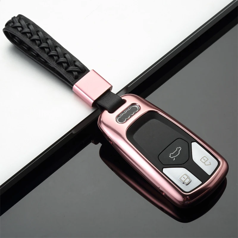1 pièces alliage с длительным сроком службы Высокое качество voiture clé чехол couverture voiture стиль для Audi A4L Q7 TTS TT - Название цвета: 3