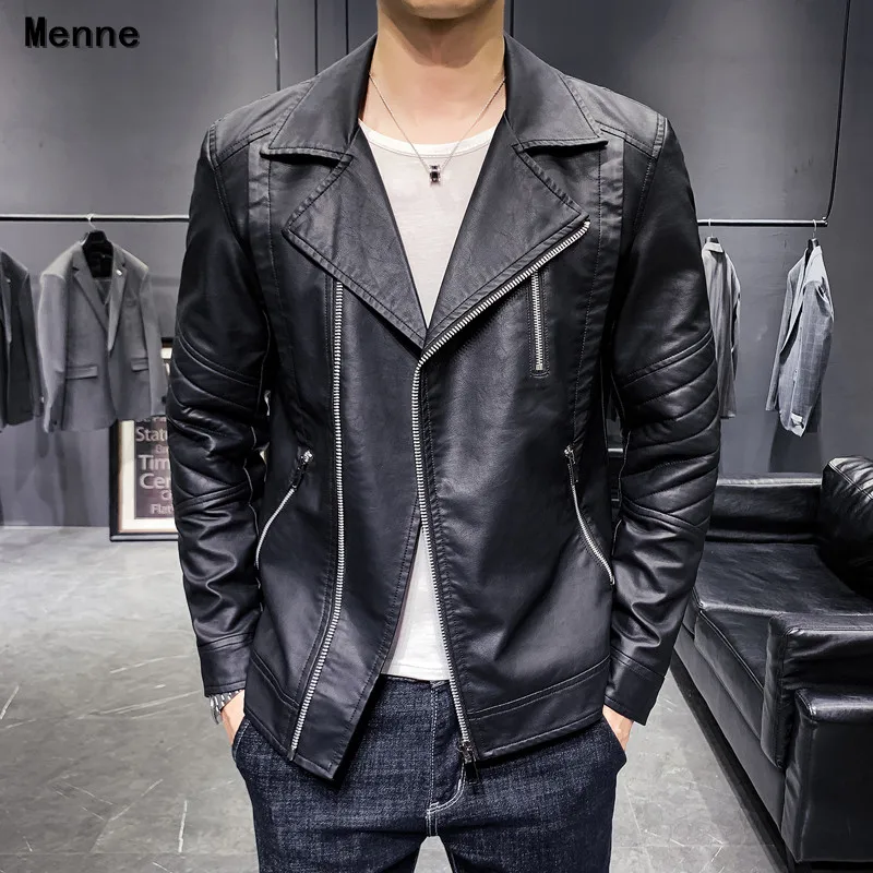 new Men's jacket\ Winter leather /Lapel/Locomotive