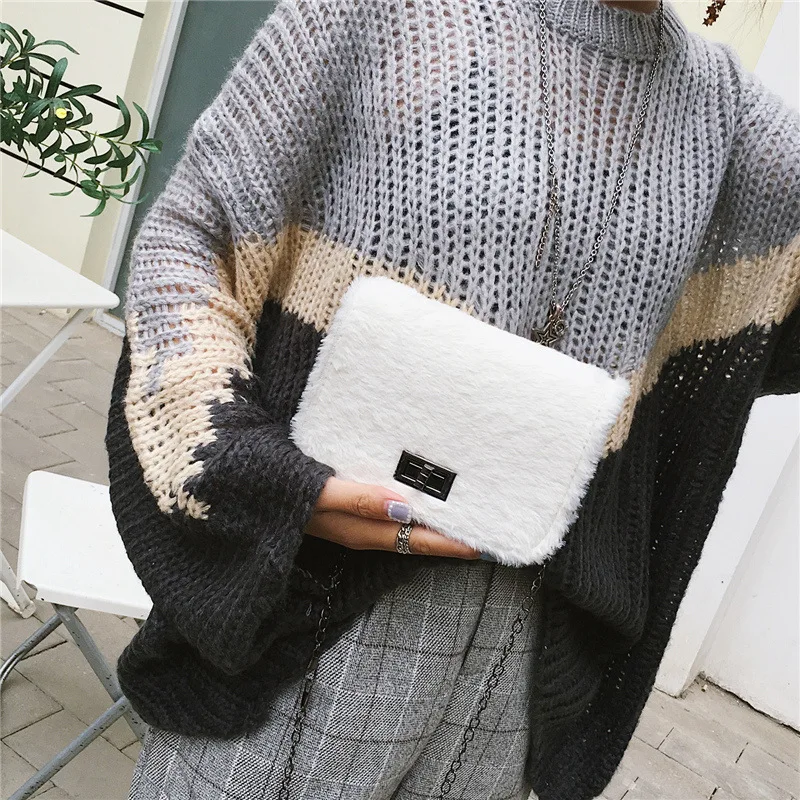 

Bag with Chain Women's 2019 Autumn And Winter New Style Fluffy Mini Bag Simple Versatile Shoulder Bag Maomao Bag