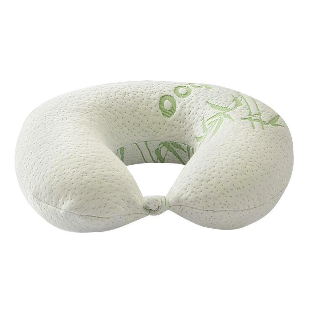 Подушка для шеи для самолета путешествия бамбуковое волокно Memory Foam u-образная подушка для взрослых путешествия LBShipping