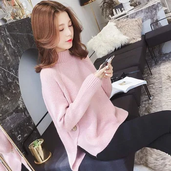 

New Female Korean Sweater Women Autumn Winter Students Casual Criss-Cross Pullover Sweater Round Neck Loose Knitted Tops