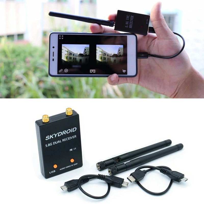 Skydroid 5 8G UVC двойная антенна 150CH аудио FPV приемник для Android планшетов смартфонов
