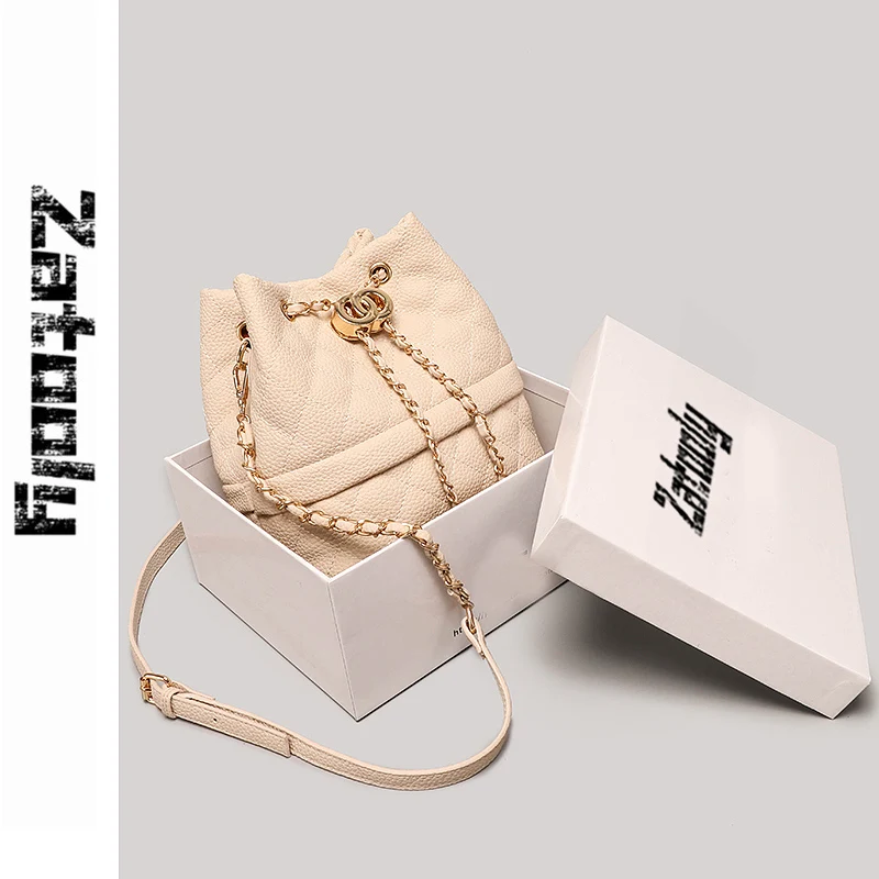 

New Style, Fashion Bag, Advanced Feeling Bag, Pure Color Bucket Bag, Fashionable French Oblique Bag, Simple Atmosphere