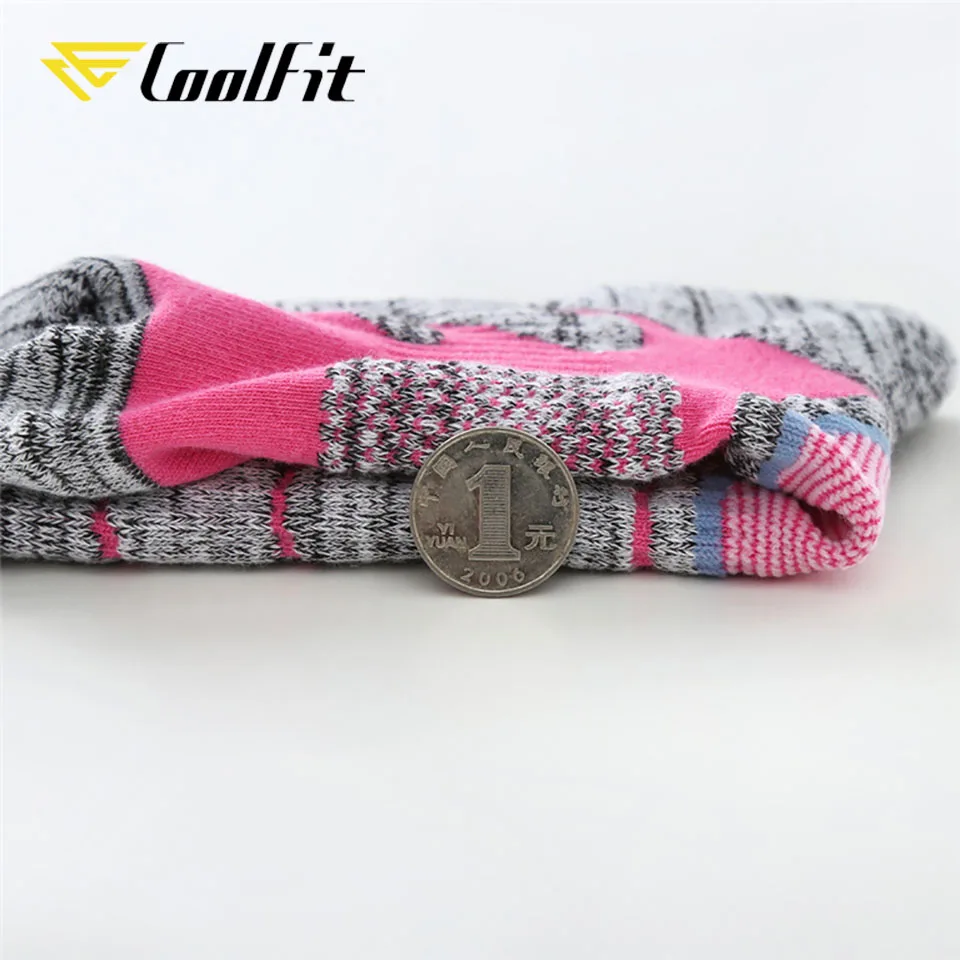 CoolFit 1 Pair Long Ski Socks Thicker Cotton Outdoor Sports Camping Hiking Snow Soft Sock Snowboard Climbing Winter Warm Thermal