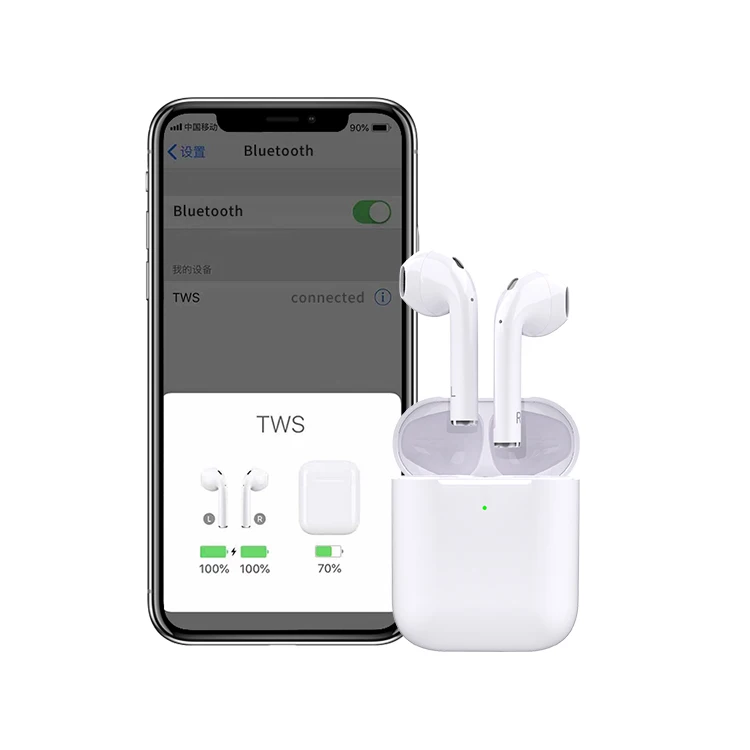 TWS Беспроводная зарядка Bluetooth наушники Поддержка сенсорного ключа для iphone Android смартфон