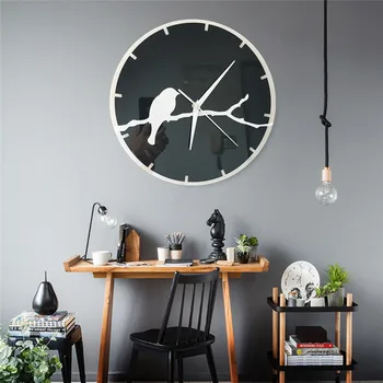 

Acrylic Mirror Wall Stickers Clocks 3D DIY Bird Branch Simple Modern Design Reloj de pared for Living Room Bedroom Home Decor