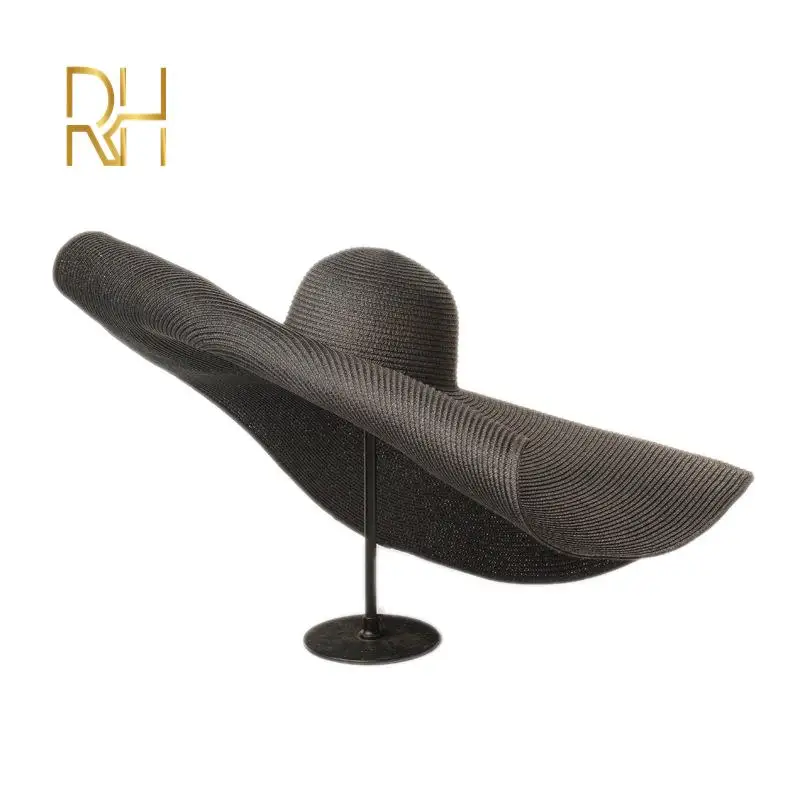 Women Beach Sun Straw Hat 30 40cm Brim 80 100cm Diameter Round Protect Travel Holiday Foldable