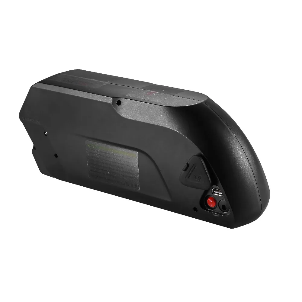 Sale For 24V 36V 48V 52V shark Style 18650 battery case 7S 10S 13S 14S 18650 ebike lithium battery pack shell +power switch USB port 1