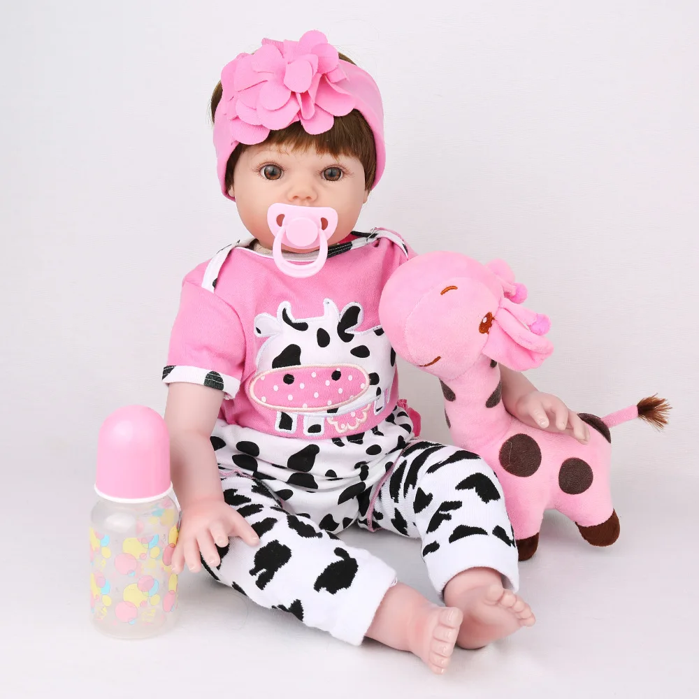 NPKDOLL, 22 дюйма, мягкая силиконовая кукла-Реборн, настоящая живая кукла для новорожденных, bebe reborn bonecas, кукла для девочек, подарок