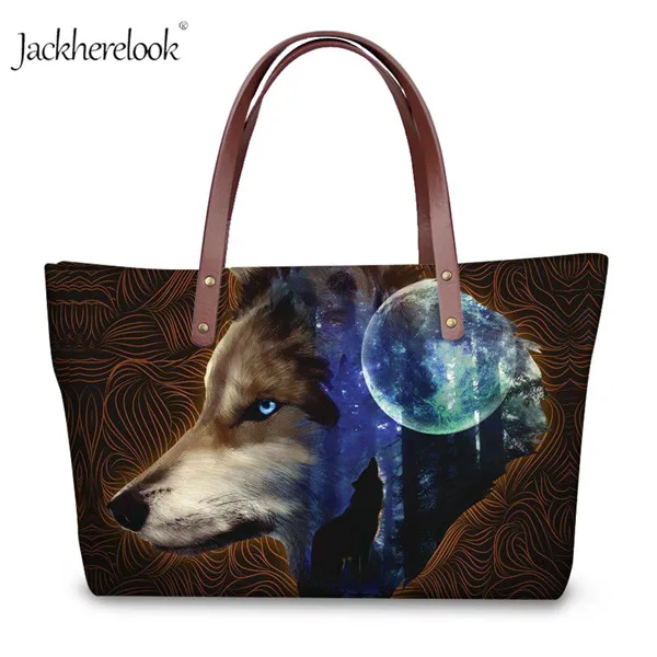 Jackhereook, сумки с животными, крутые волки, для женщин, сумка-мессенджер, брендовая дизайнерская, топ, сумка через плечо с ручкой+ кожаный кошелек, 2 шт./компл - Цвет: HX625AL