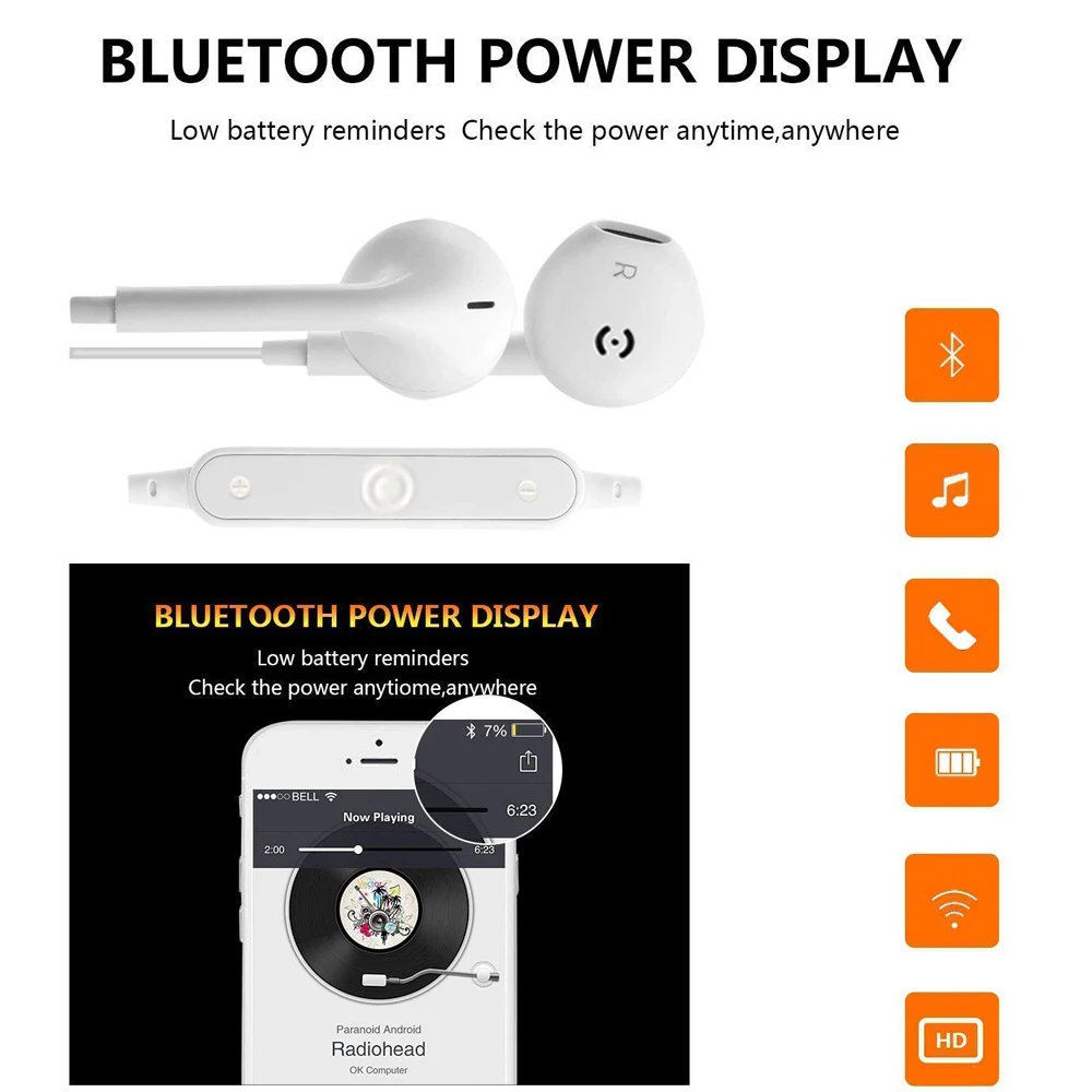 Беспроводные Bluetooth наушники с шумоподавлением, гарнитура, гарнитура, бас, стерео, спортивные наушники с шейным ремешком, наушники с mi для Xiao mi huawei