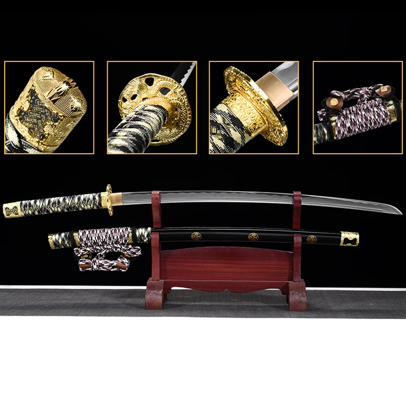 Japan Taichi Samurai Sword Katana Pattern Steel Razor Sharp Blade Battle Ready