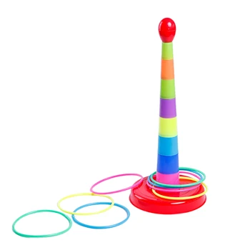 

ABS Plastic Non Toxic Throwing Rings Set Early Learning Stacking Toys Educational Game Color Perception Parent Child Interactive