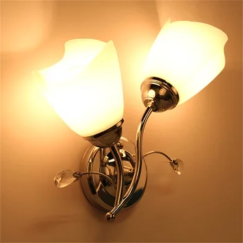 

2020 Single/Double Head Wall Sconce Chrome Steel Glass Shape Wall Light Corridor Living Room Lighting Lamp Decorative Light