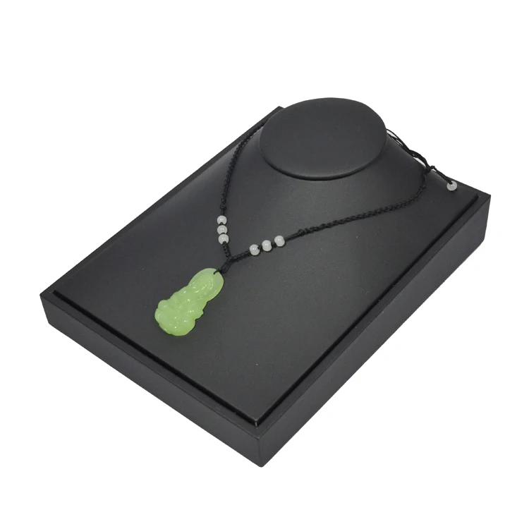 Luxury PU Jewelry Display Bust Holder Black Necklace Display Stand Rack Horizontal Mannequin Bust For Necklace Pendant