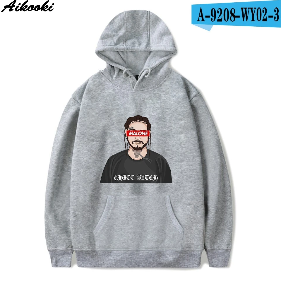 Новое поступление, модные мужские и женские толстовки с капюшоном Post Malone, осенние толстовки в стиле Харадзюку, хип-хоп, уличная одежда, популярные толстовки - Цвет: gray