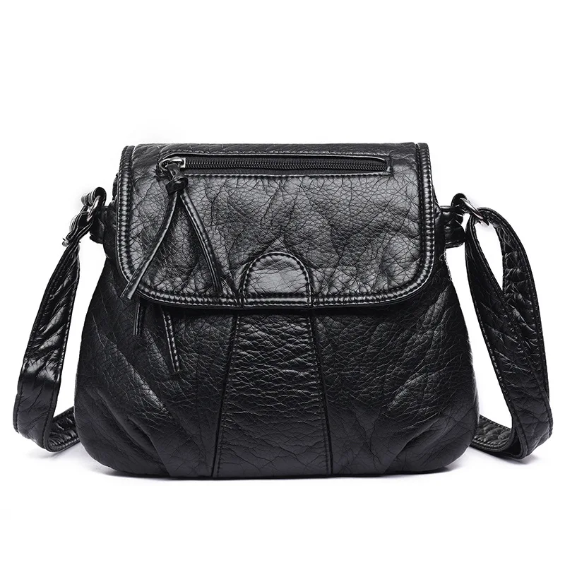

Washed Leather Shoulder Motorcycle Bag 2018 Manufacturers New Style WOMEN'S Bag Korean-style Soft Leather Versatile Fashion Shou