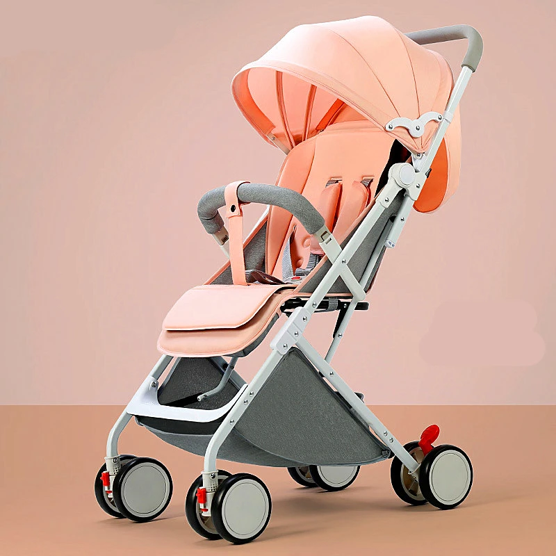 Portable baby stroller can sit reclining baby child stroller ultra light umbrella cart folding simple stroller 6 free gifts