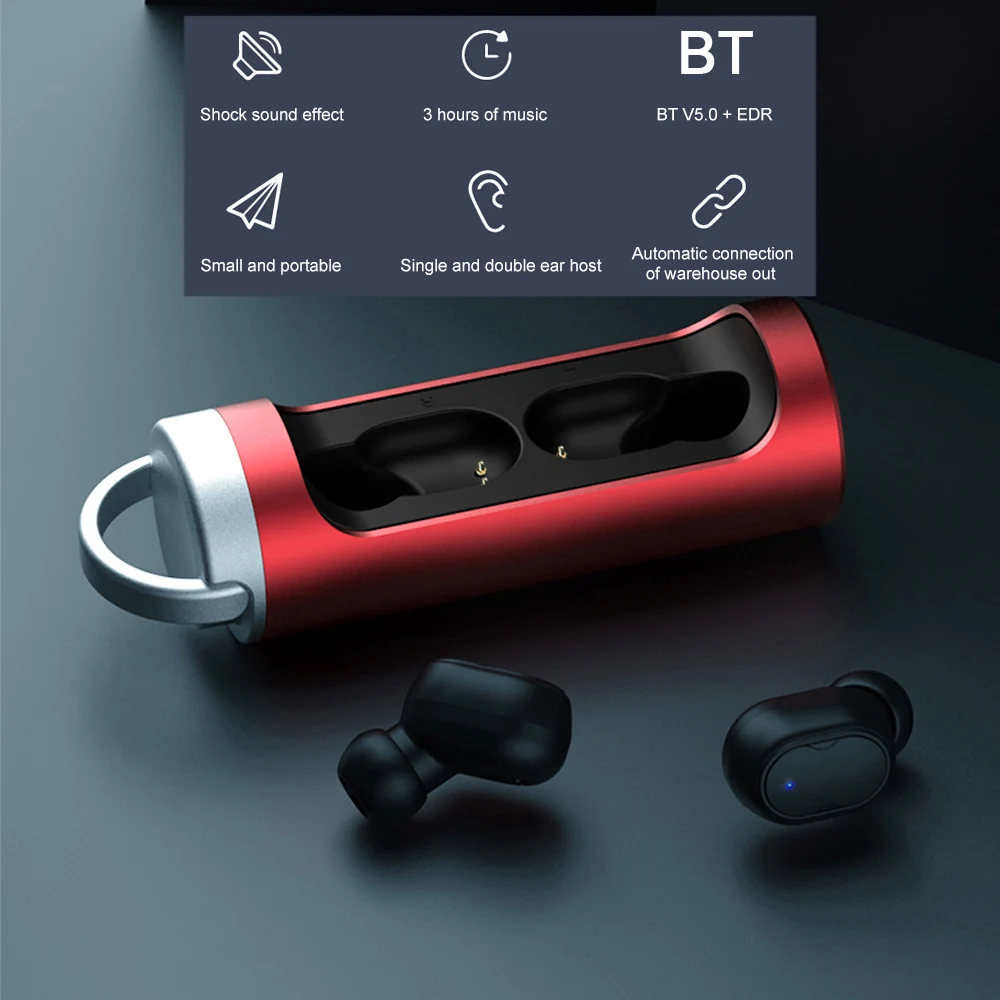 TWS Earbuds Bluetooth 5 0 Mini True Wireless Headphones Sweatproof Sport Headset In ear Earphones with Mic Charging Case