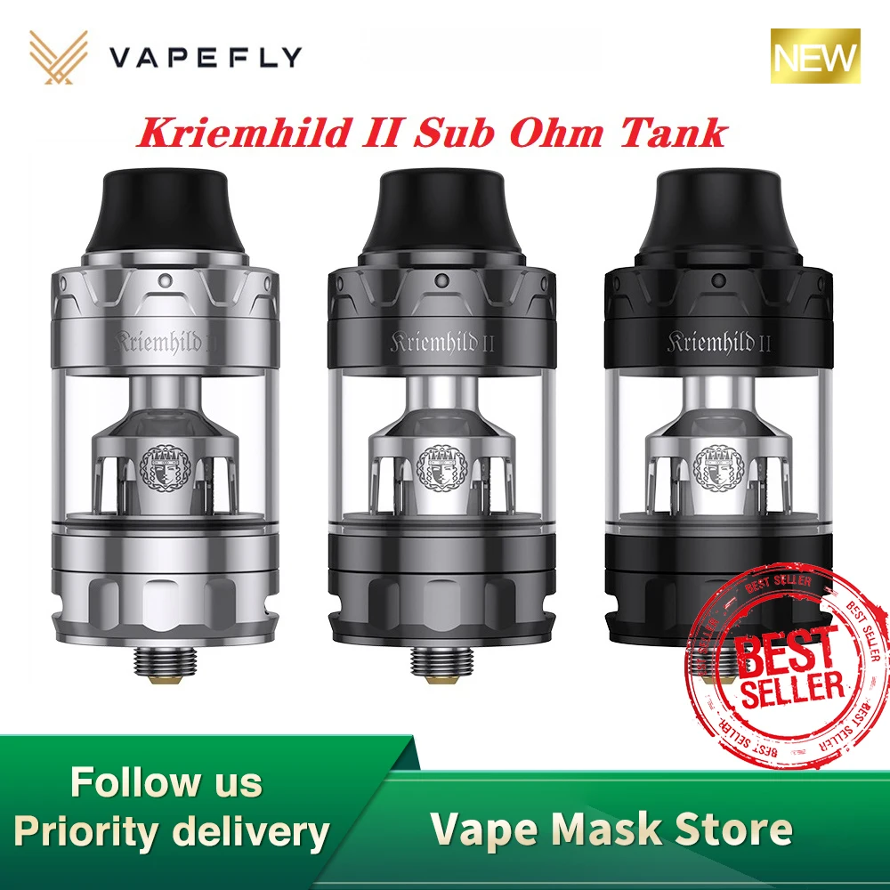 Original Vapefly Kriemhild II Sub Ohm Tank 5ml Capacity Atomizer with 0.2ohm 0.3ohm Duplex Mesh Coil 2 E-Cig Vaporizer | Электроника
