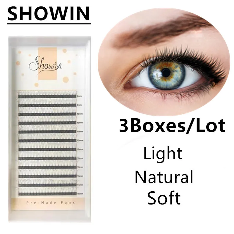 

3 Boxes 3D Soft 3D Mink Lashes Natural Extension Premade Lashes Individual Eyelash Extension Makeup Cilia Professional Faux Cils