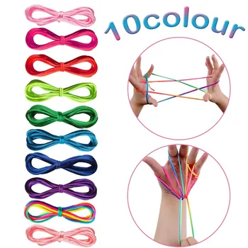 

Besegad 10pcs Assorted Colors String Hand Game Rainbow Finger String Toy Supplies for Children Kids Party Favors 78inch