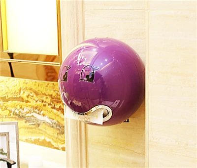 Смайлик ABS пластиковый держатель рулона бумаги разные цвета креативный рулон коробка ткани для ванной комнаты для туалетной бумаги в отелях держатель - Цвет: Purple