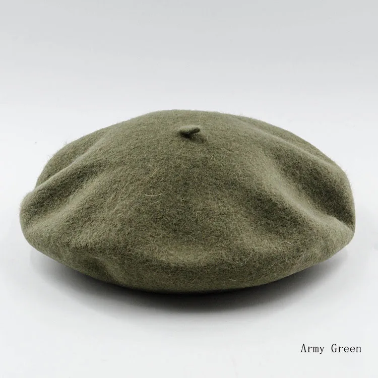 Fashion Autumn Winter Wool Beret Women Ladies Warm Winter Hats Women Solid Color Painter Hat French Bonnet Beanie Ski Cap